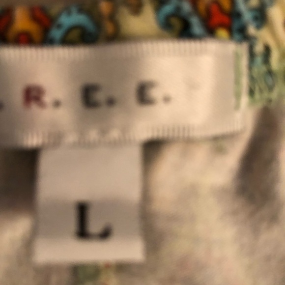 F.R.E.E size large multi color print cotton blend midi skirt with skirt - Picture 5 of 6